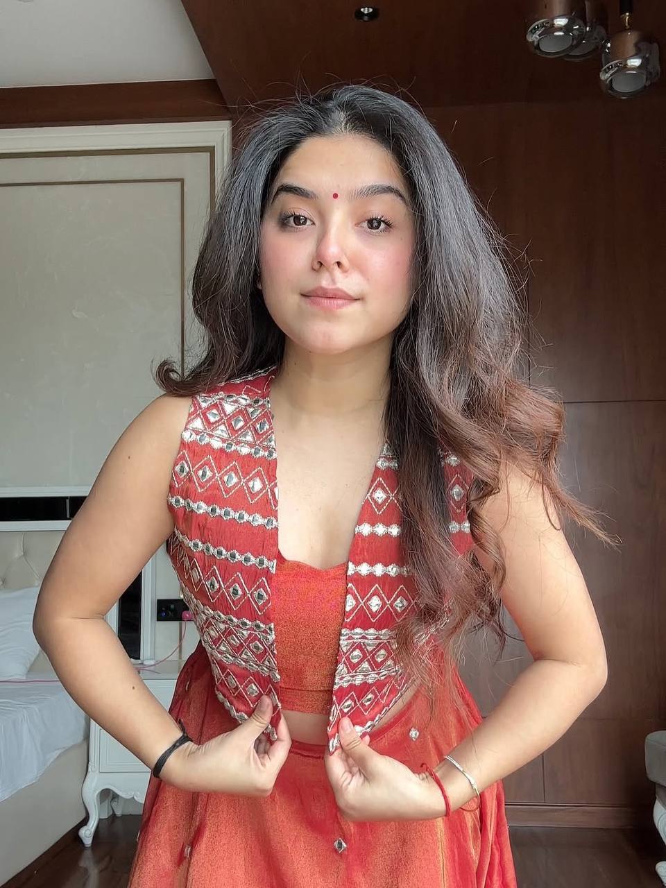 Salmon Radiance Simmer Silk Embellished Lehenga Set