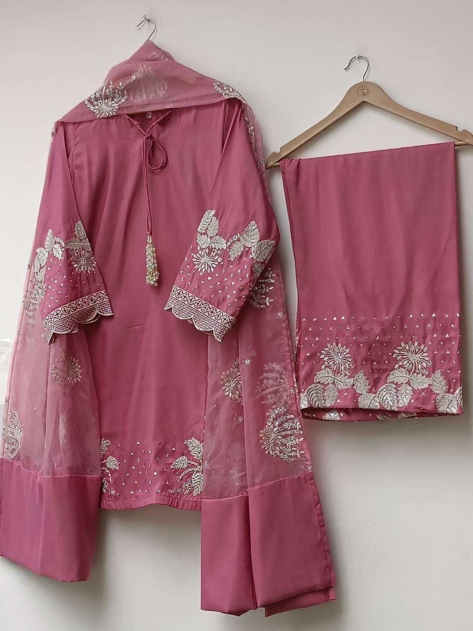 Ethereal Crepe Silk Embroidered Kurta Set by AAvaran