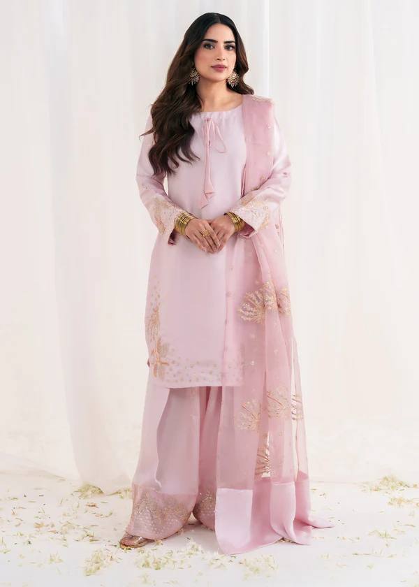 Ethereal Crepe Silk Embroidered Kurta Set by AAvaran