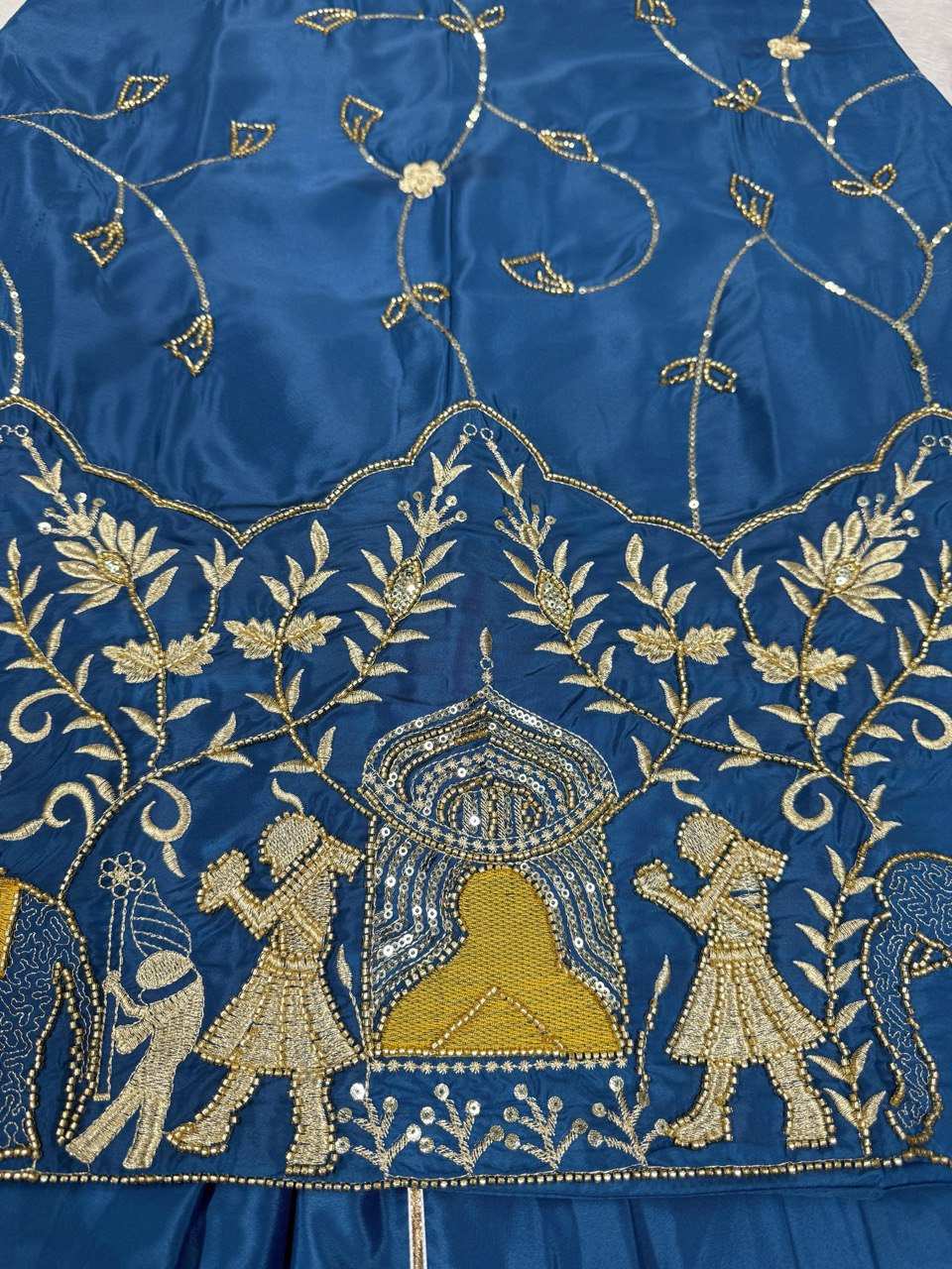 AAvaran AAvaran Natural Crepe Silk Lehenga Set with Beads & Thread Work Lehenga