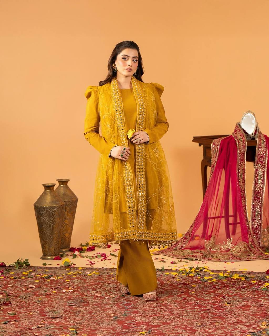 Regal Crepe Silk Embroidered Farshi Salwar Ensemble