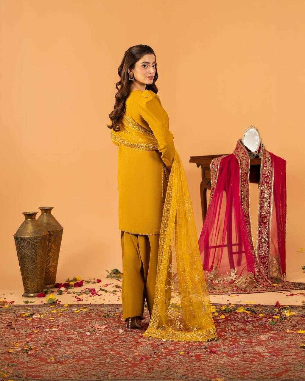 Regal Crepe Silk Embroidered Farshi Salwar Ensemble