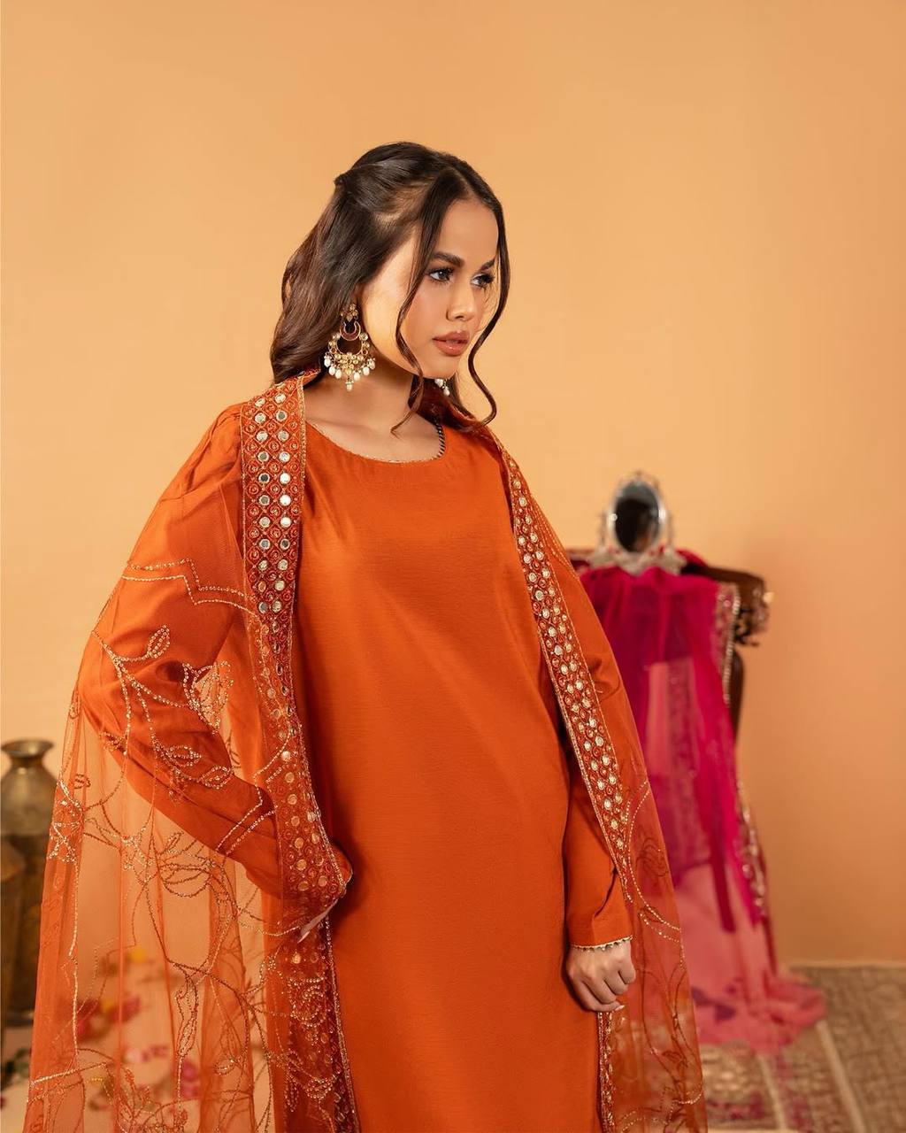Regal Crepe Silk Embroidered Farshi Salwar Ensemble