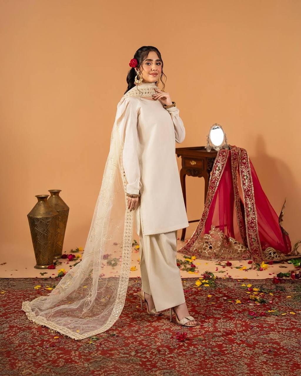Regal Crepe Silk Embroidered Farshi Salwar Ensemble