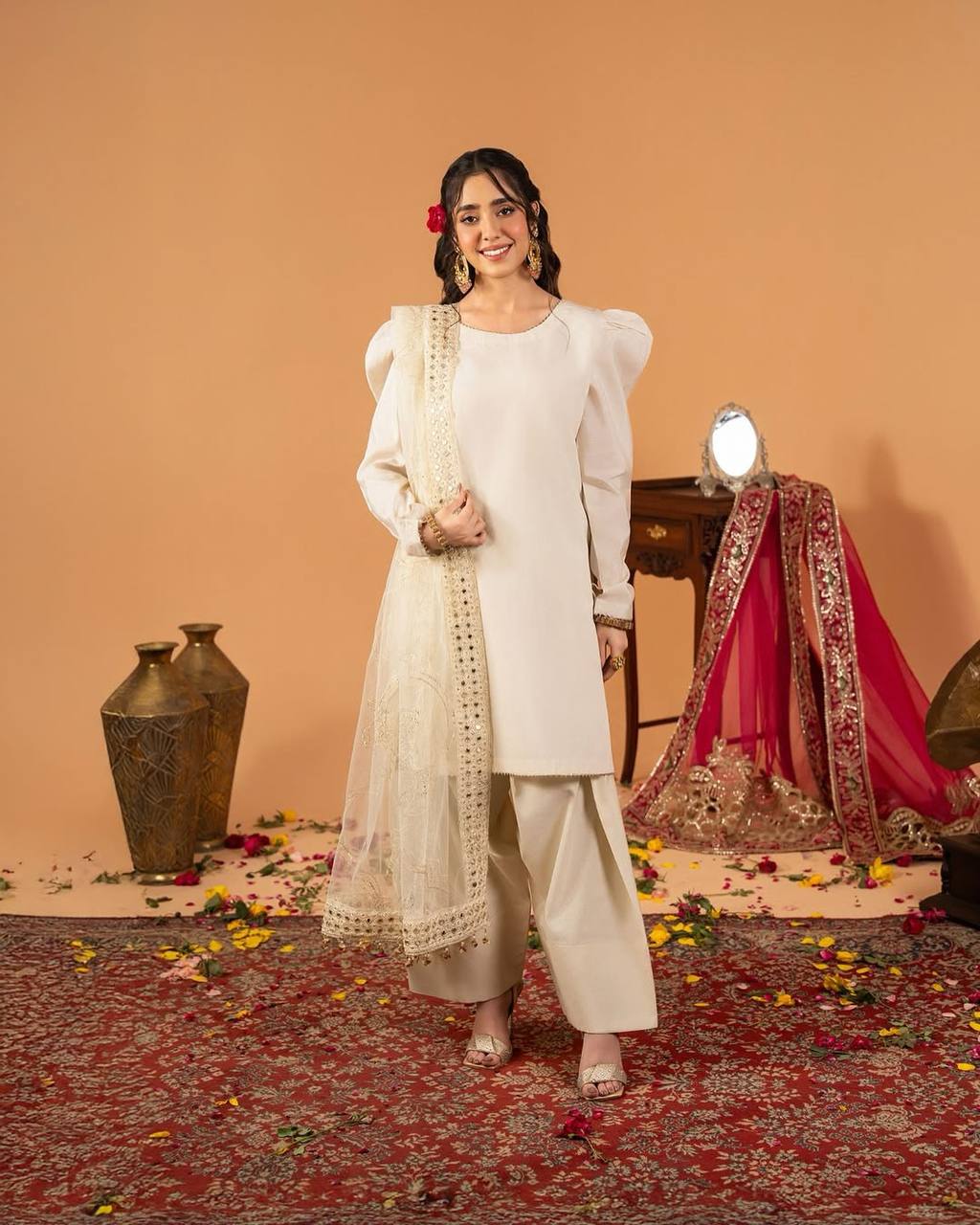 Regal Crepe Silk Embroidered Farshi Salwar Ensemble
