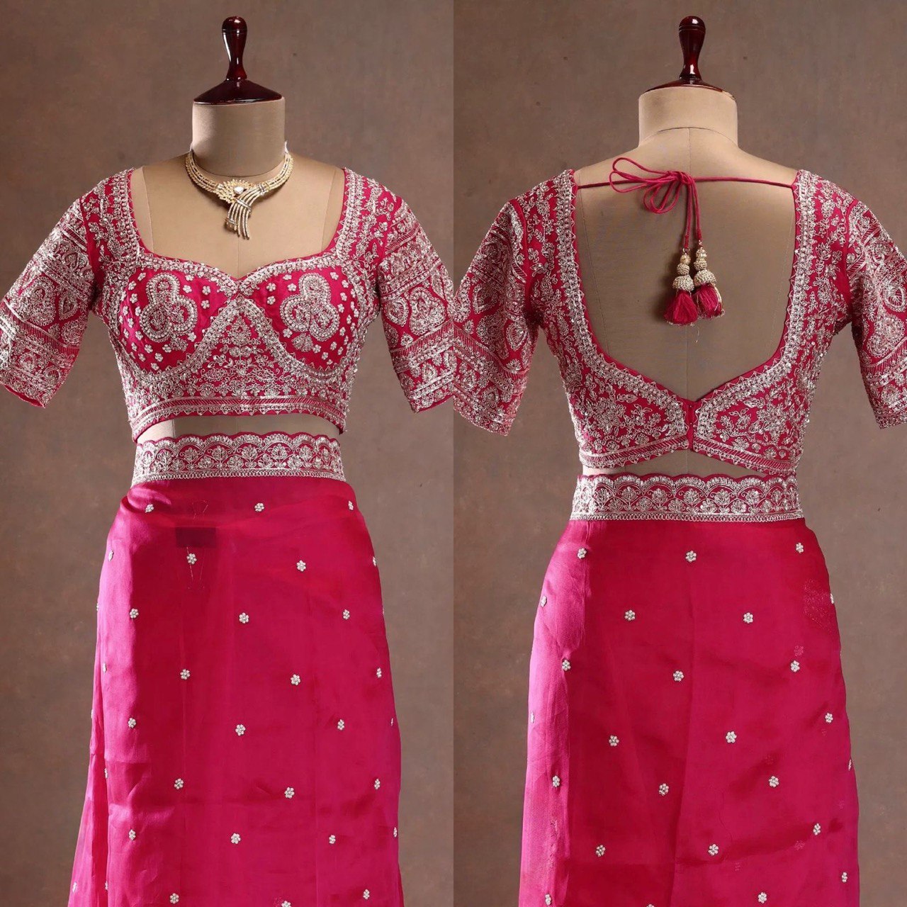 AAvaran Flamingo Silk Glow Embroidered Saree by AAvaran Saree