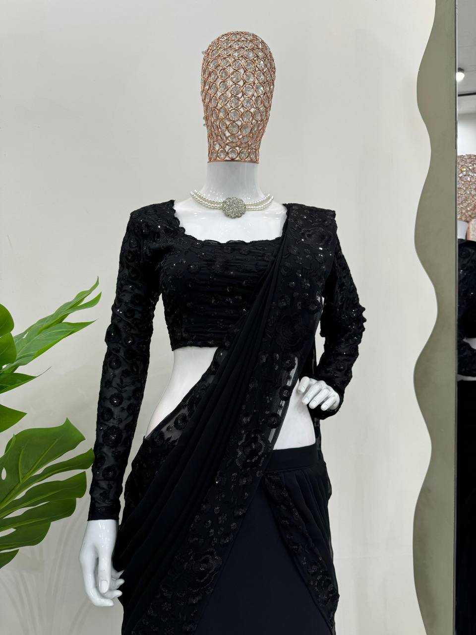 AAvaran Celestial Glow Ruffle Lehenga Saree by AAvaran Lehenga Saree