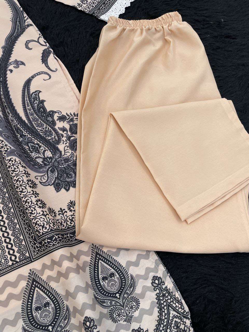 AAvaran AAVARAN Digital Print Muslin Cotton Kurti Pant Set with Dupatta Kurti Set with dupatta & Pant