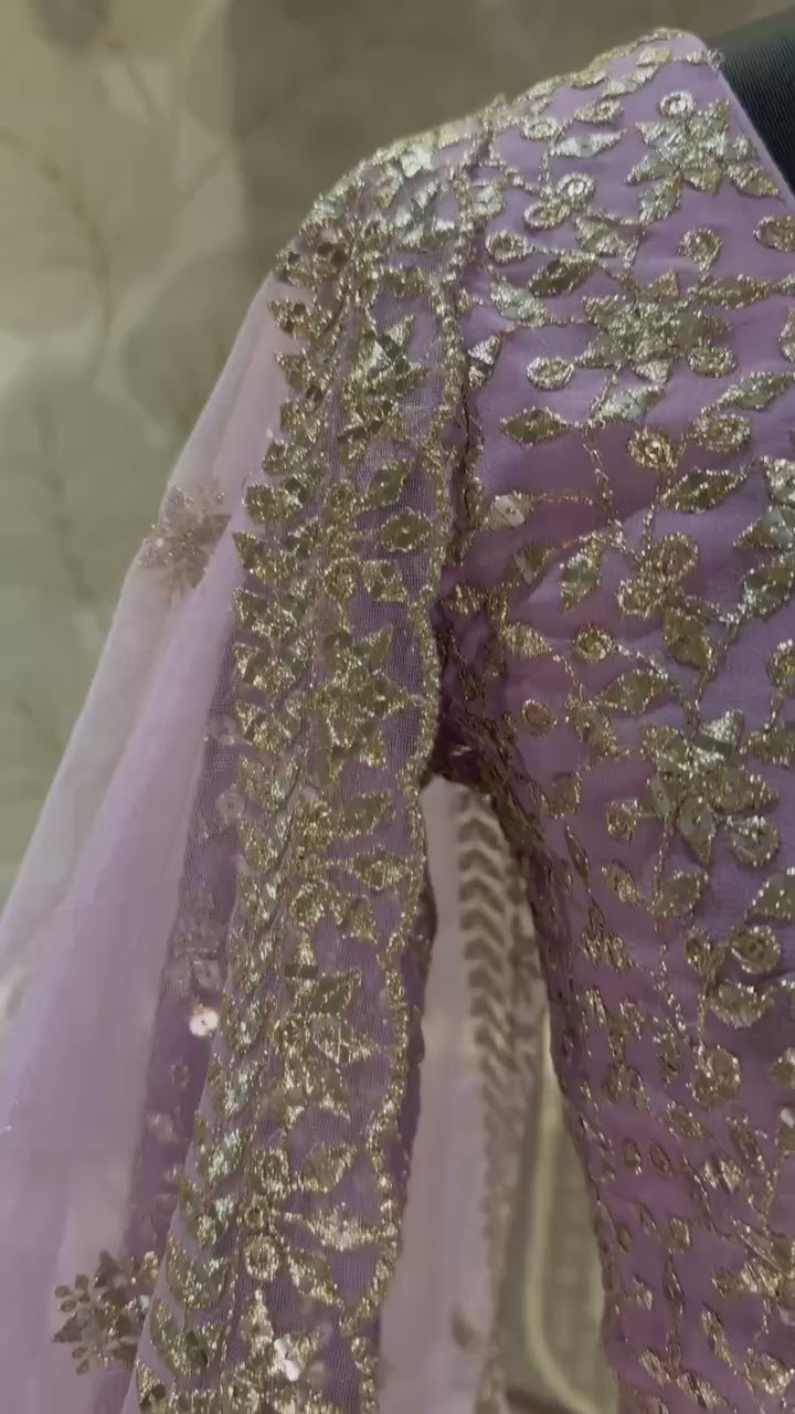 Faux Georgette Sequin Embroidered Lehenga Set | AAvaran