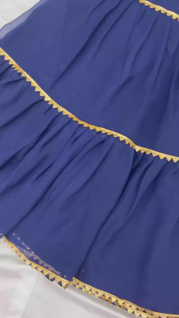 Faux Georgette Embroidered Sharara Suit with Sequin Work | AAvaran