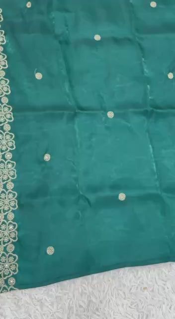 AAvaran Luxe Jimmy Choo Embroidery Sequin Work Kurti Palazzo Set with Dupatta