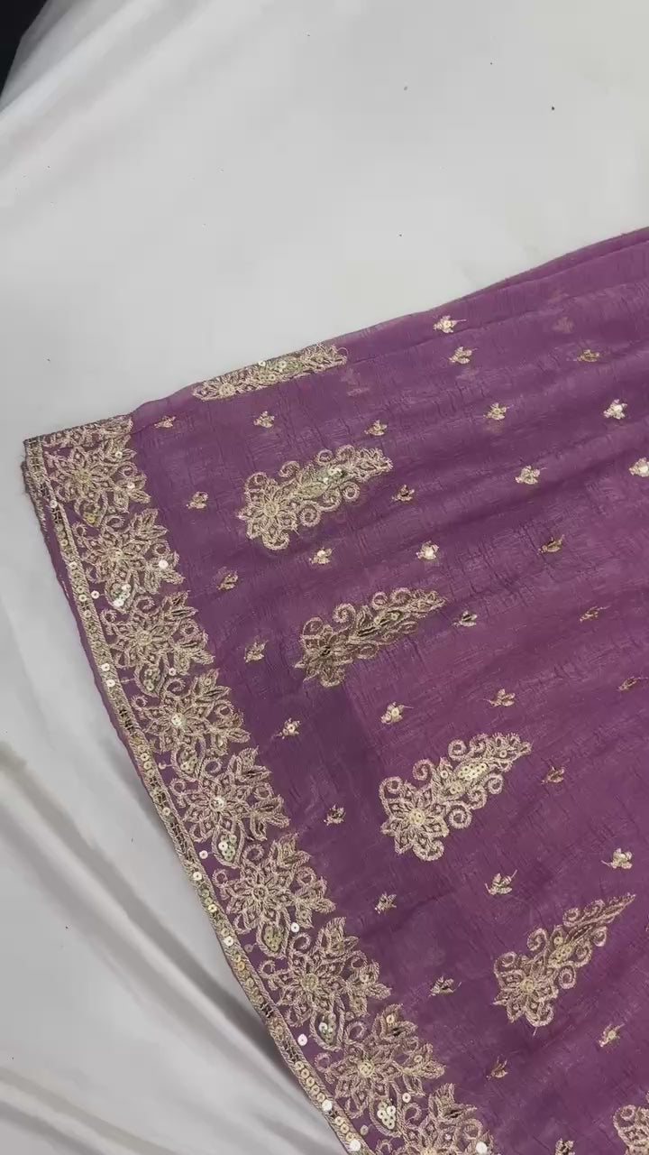 AAvaran Crunchy Silk Embroidered Salwar Kameez Set