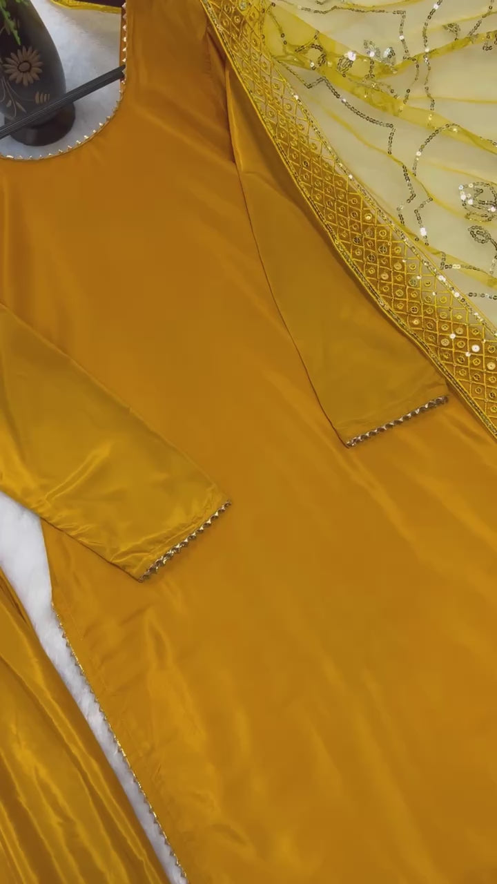 Regal Crepe Silk Embroidered Farshi Salwar Ensemble