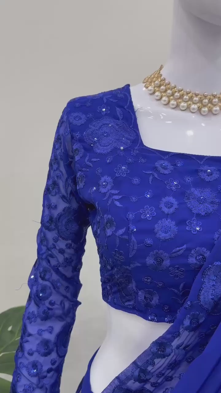 Celestial Glow Ruffle Lehenga Saree by AAvaran