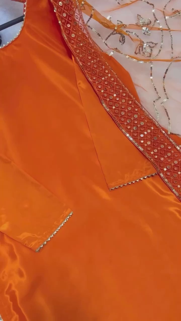 Regal Crepe Silk Embroidered Farshi Salwar Ensemble