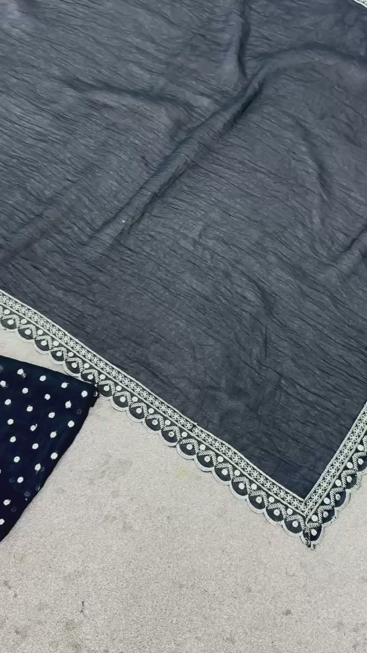 Regal Glow Crunchy Silk Embroidered Anarkali Set