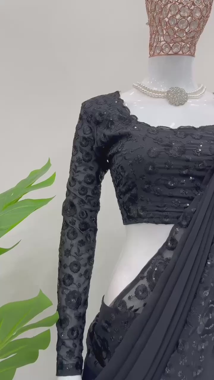 Celestial Glow Ruffle Lehenga Saree by AAvaran