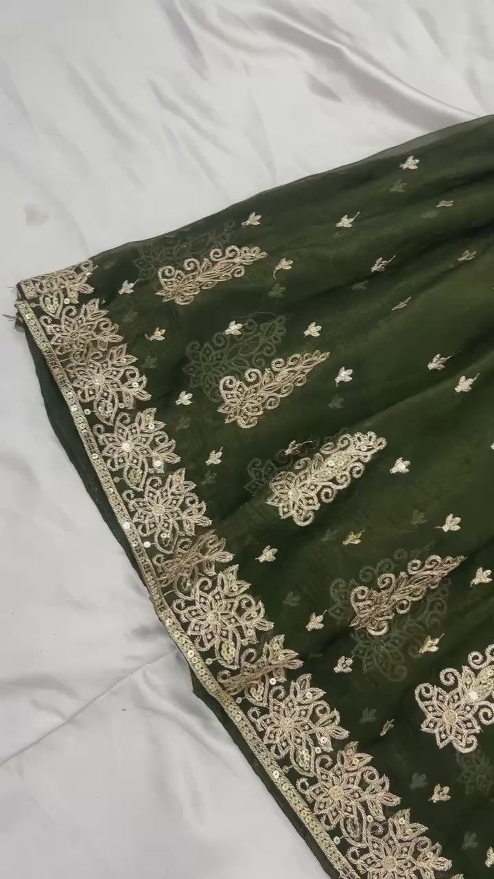 AAvaran Crunchy Silk Embroidered Salwar Kameez Set