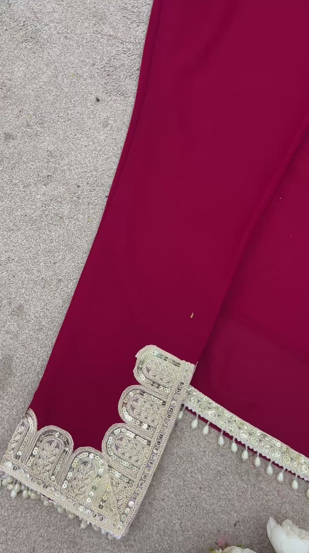 Crimson Luxe Sequin Embroidered Kurta Set